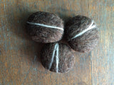 Felted wool pebbles, set of 3, Morel Brown