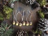 Felted Wool Acorn Ornaments, set of 6, Mahonia Yellow