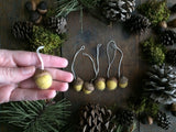 Felted Wool Acorn Ornaments, set of 6, Mahonia Yellow