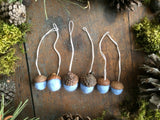Felted Wool Acorn Ornaments, set of 6, Baby Blue