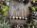 Felted Wool Acorn Ornaments, set of 6, Morel Brown